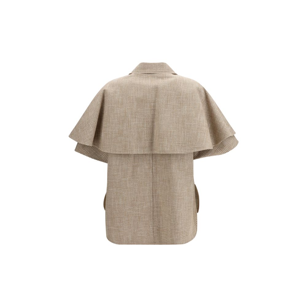 Max Mara Belted Short Sleeve Cape Coat
