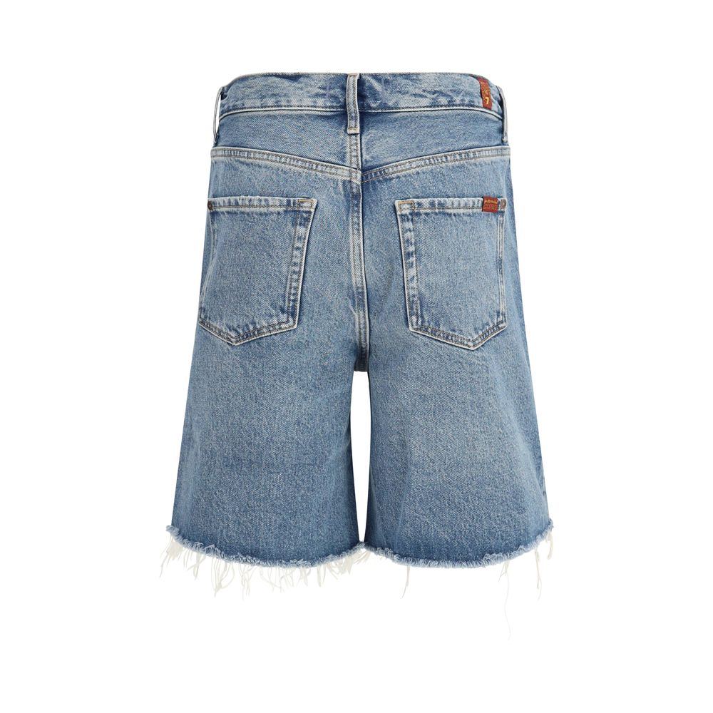 7FOR Lola Light Wash Bermuda Denim Shorts