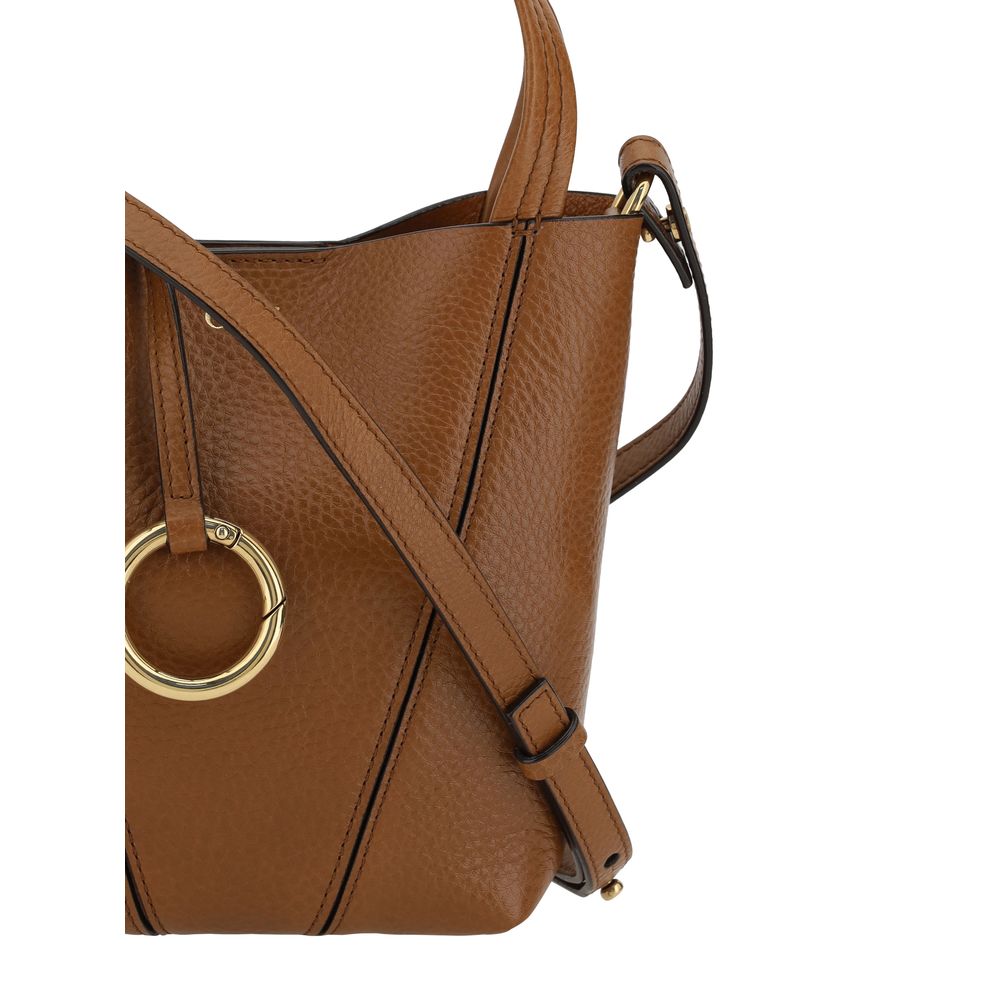 Chloé Small Spin Tote &amp; Shoulder Bag In Grained Leather - Tan Brown