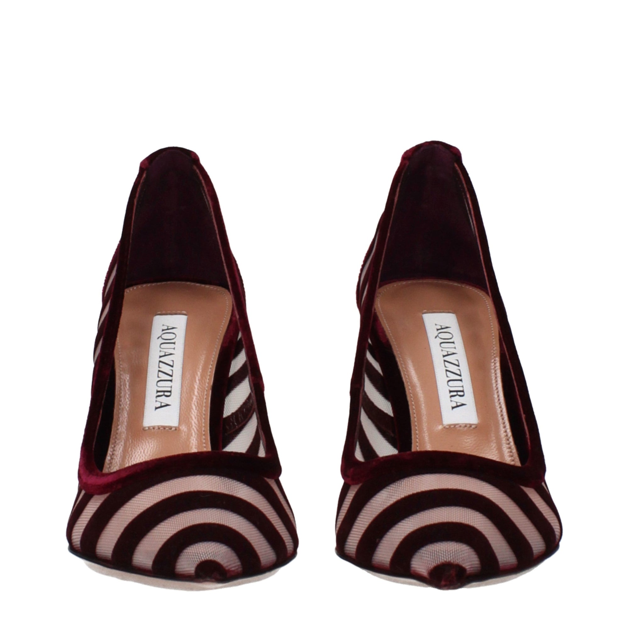 Aquazzura Sheer & Velvet High Heel Pumps - Bordeaux