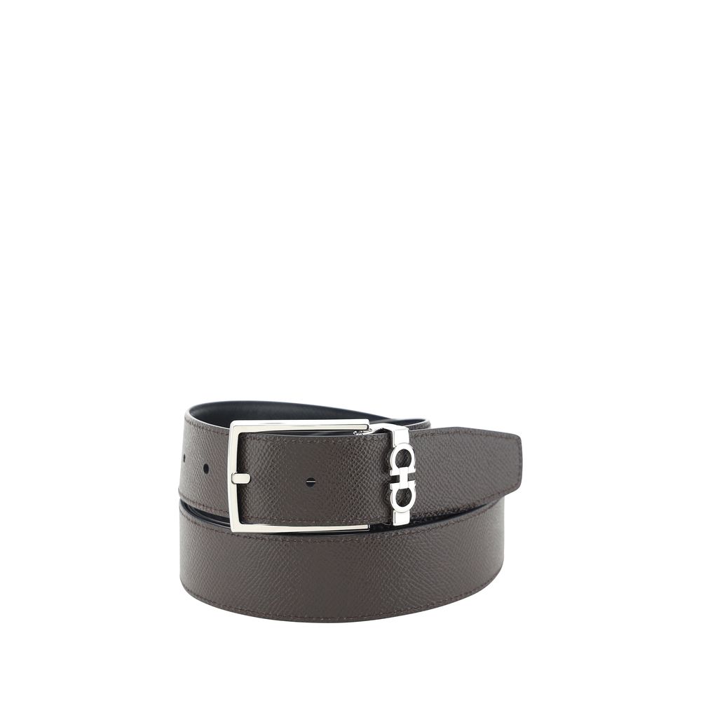 Ferragamo Gancini Reversible Leather Belt - Black &amp; Brown
