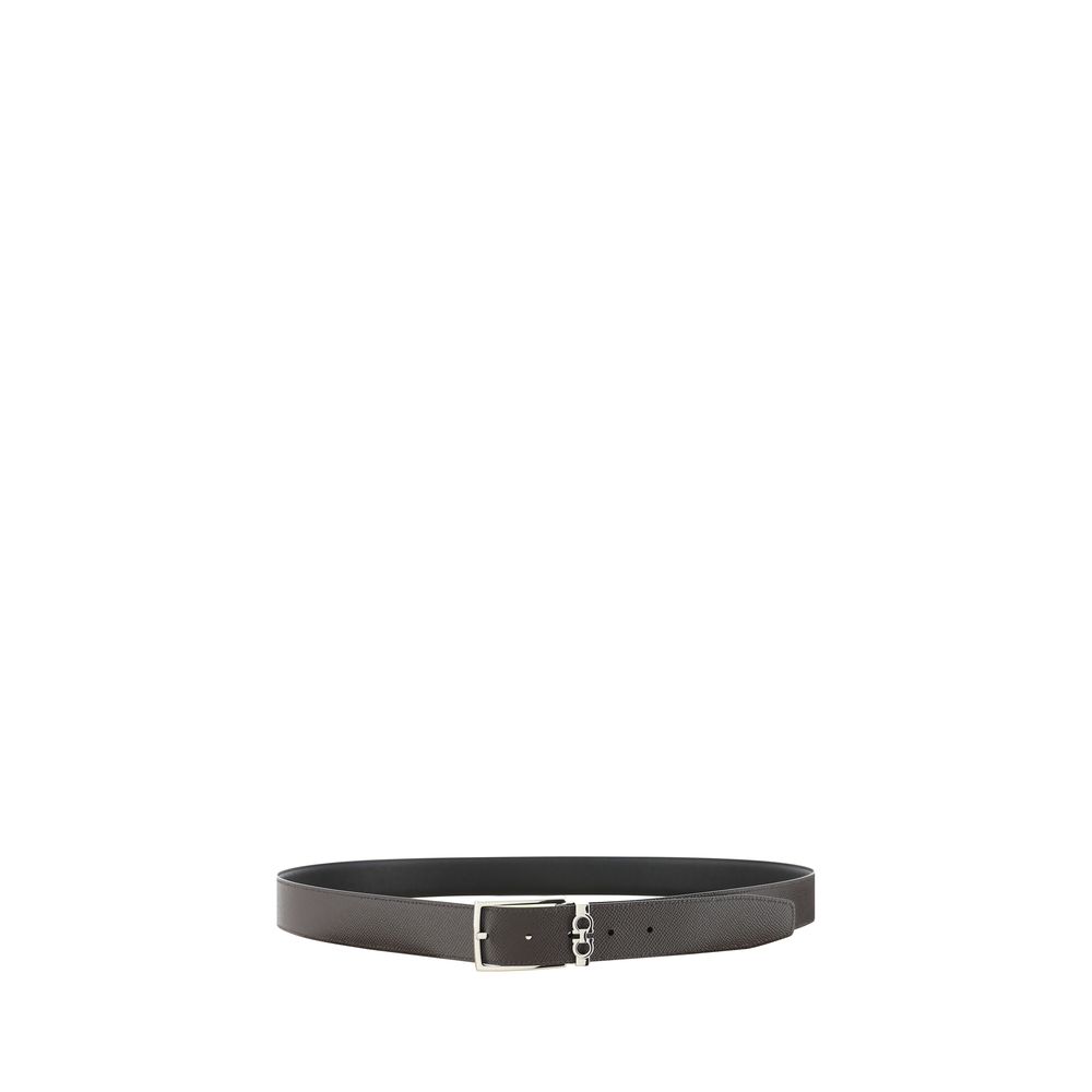 Ferragamo Gancini Reversible Leather Belt - Black &amp; Brown