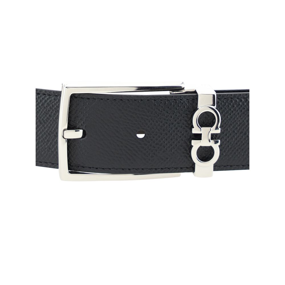 Ferragamo Gancini Reversible Leather Belt - Black &amp; Brown