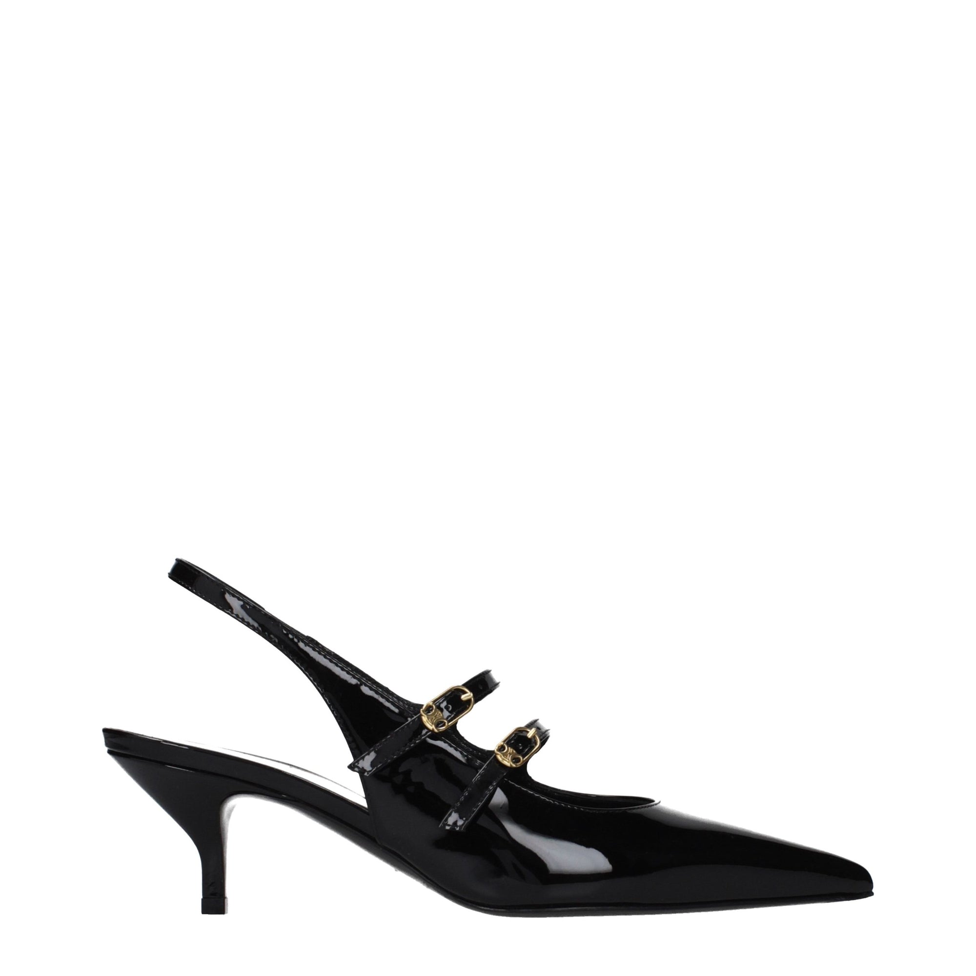Celine Mary Jane Slingback Pumps - Black