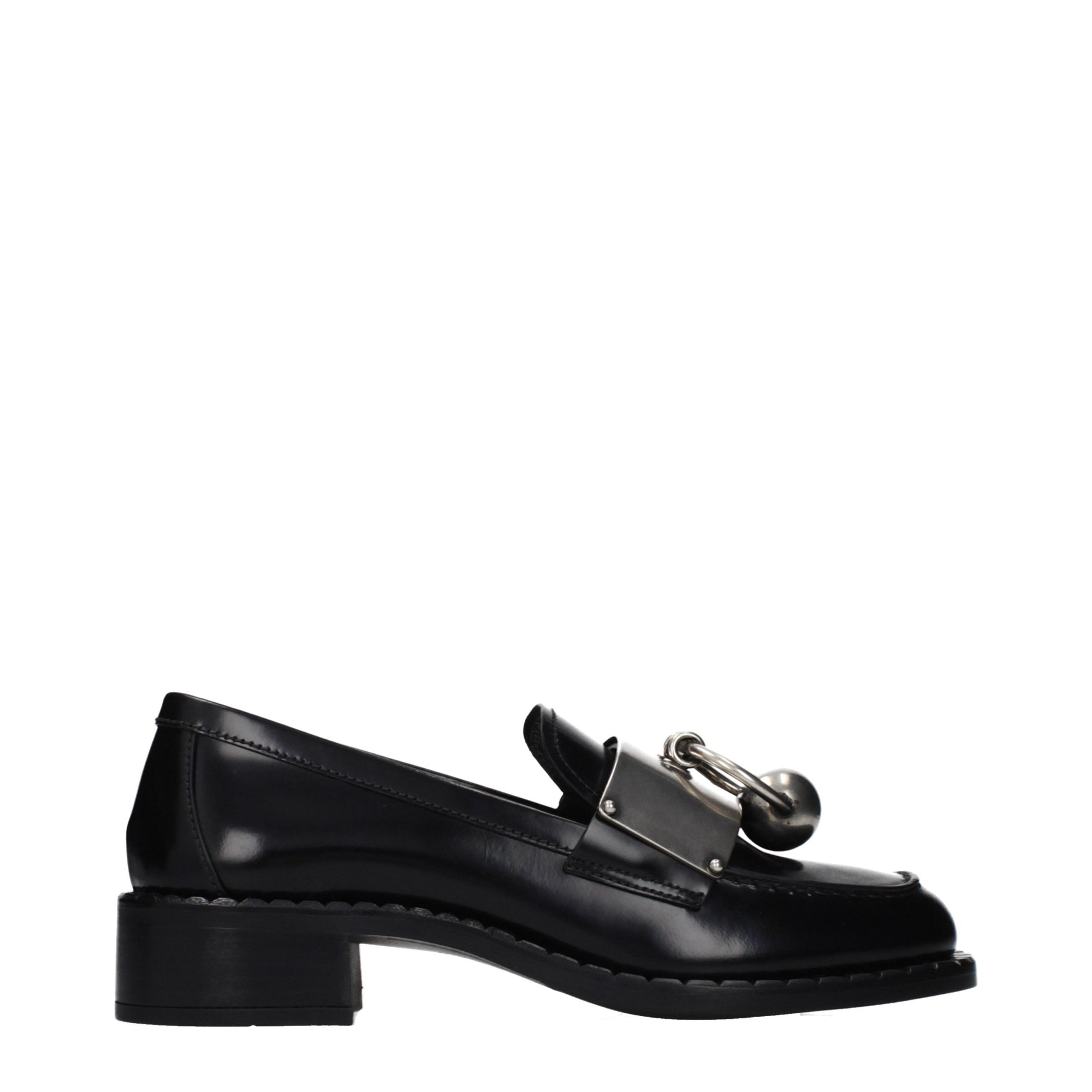 Prada Embellished Low Heel Loafers - Black