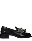 Prada Embellished Low Heel Loafers - Black