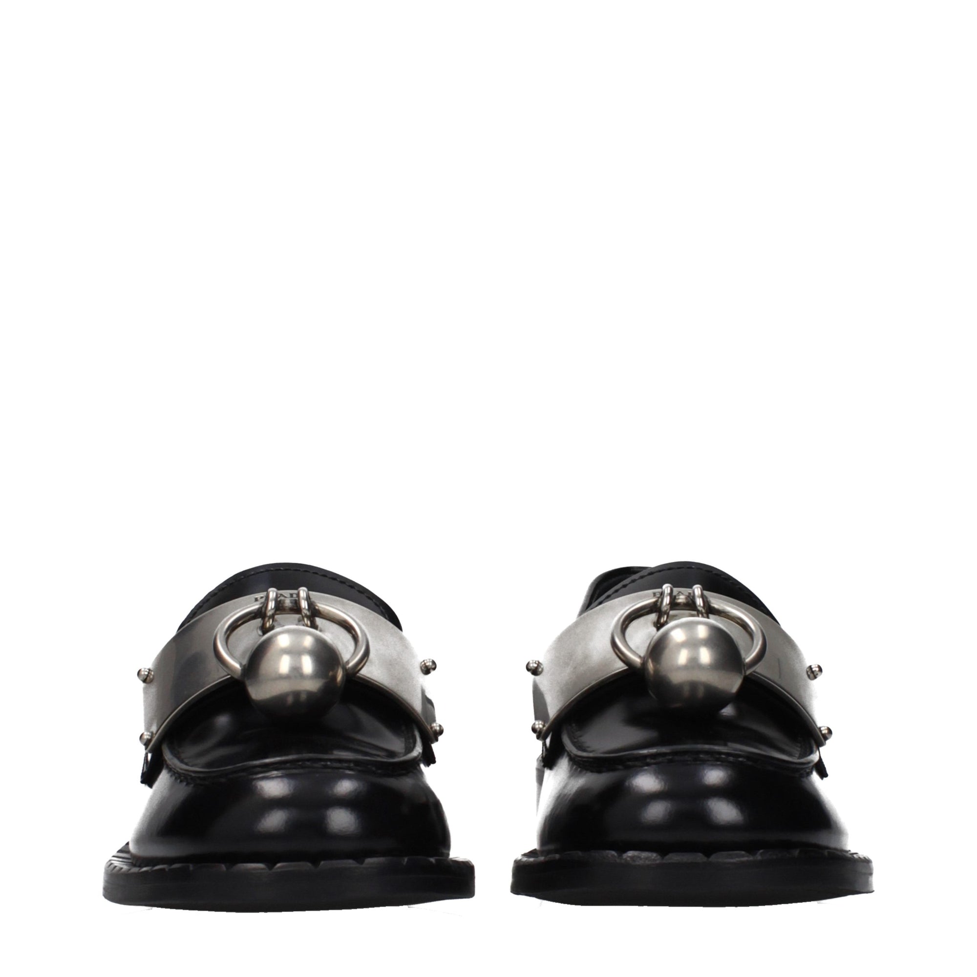 Prada Embellished Low Heel Loafers - Black