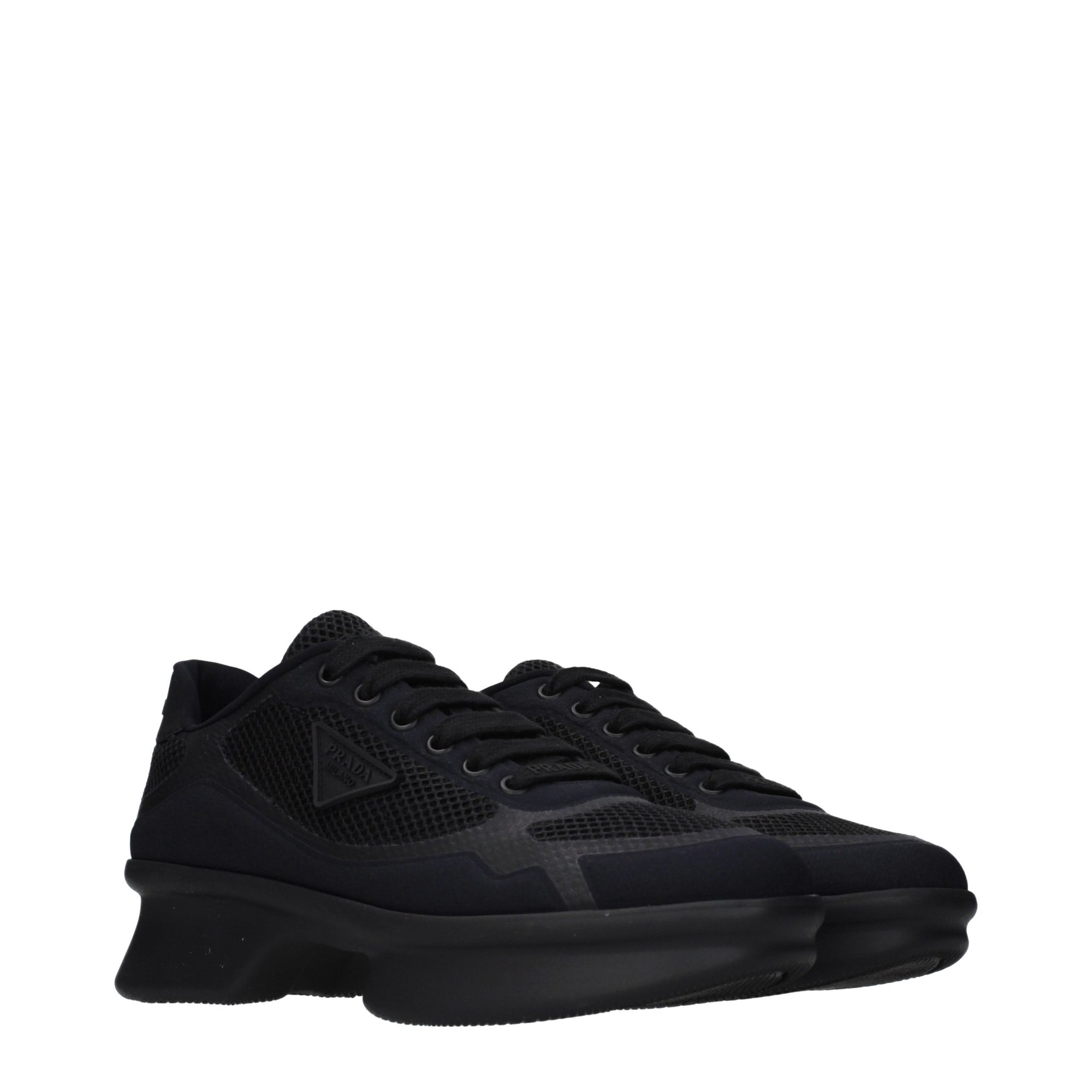 Prada Re-Nylon And Mesh Low Top Sneakers - Black