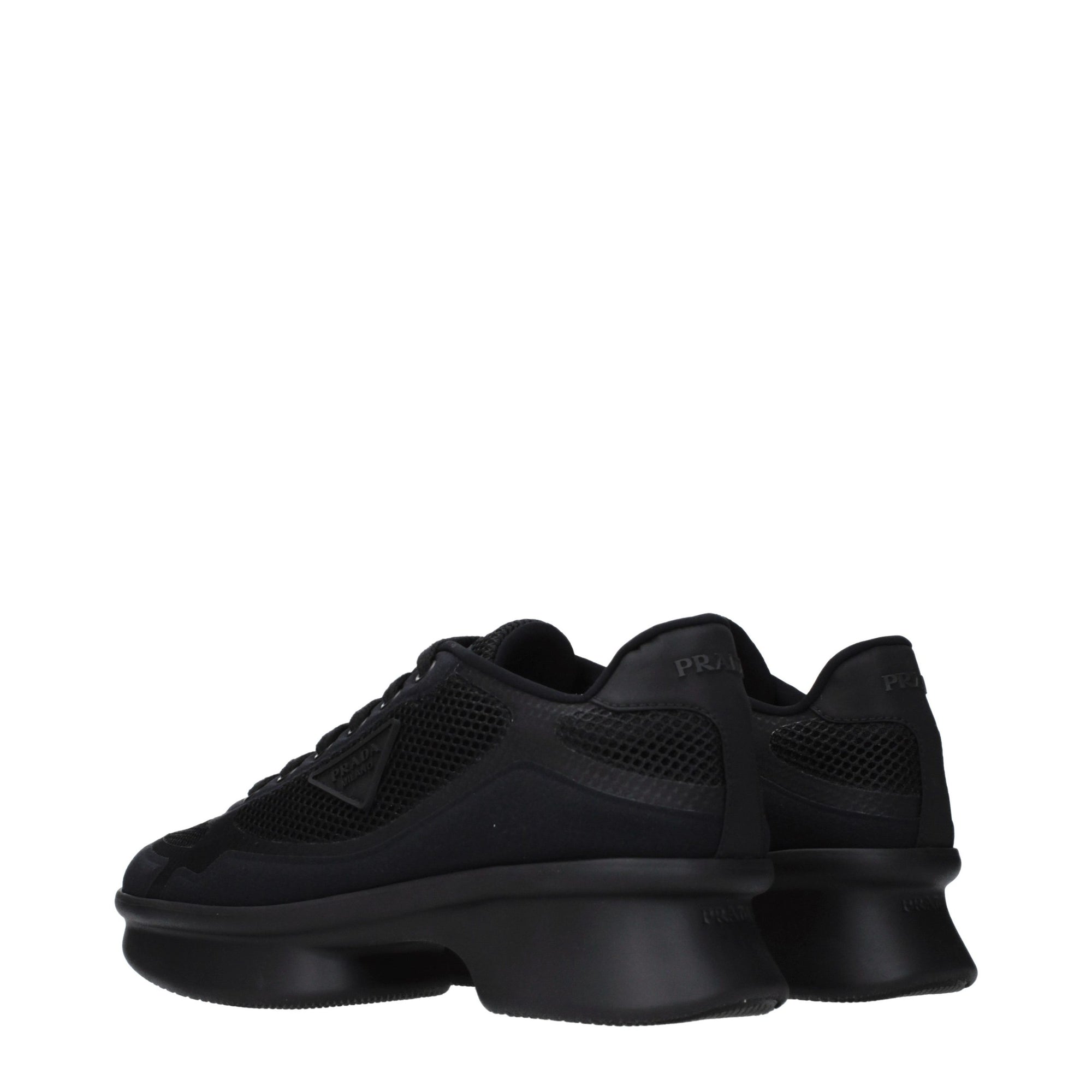 Prada Re-Nylon And Mesh Low Top Sneakers - Black