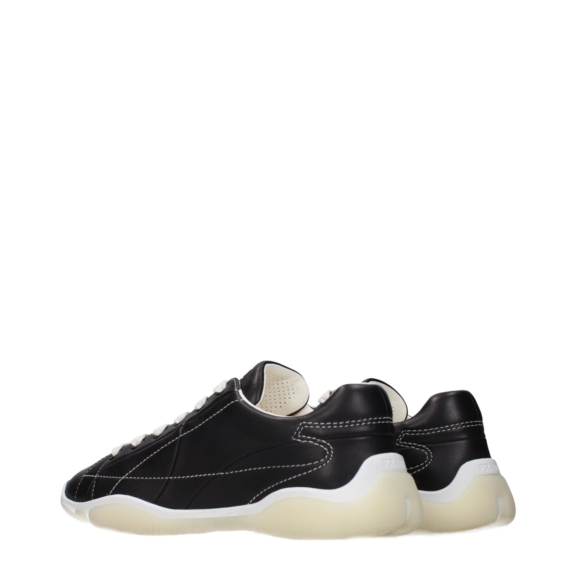 Prada Nappa Leather Sneakers - Black