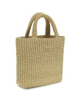 Prada Logo Shopper & Small Crochet Tote - Beige