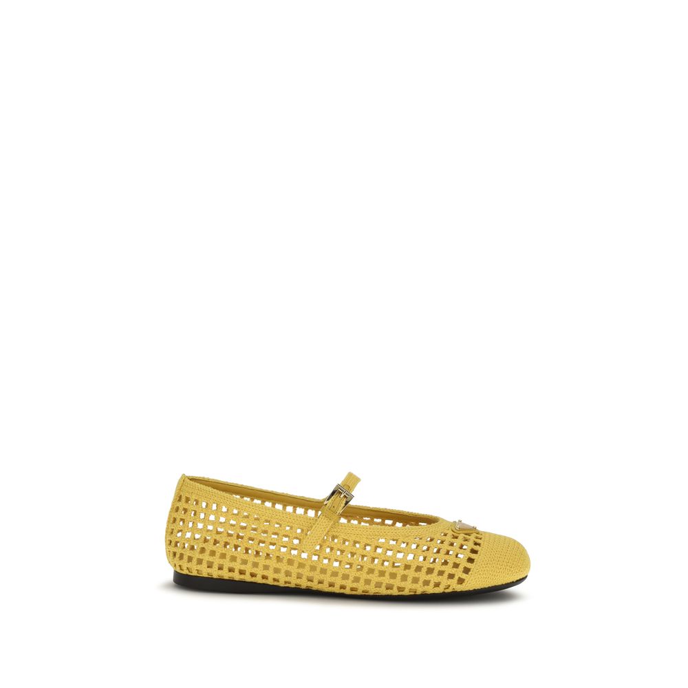 Prada Crotchet Mary Janes - Limoncello Yellow