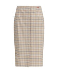 Prada Checkered Cotton Midi Pencil Skirt
