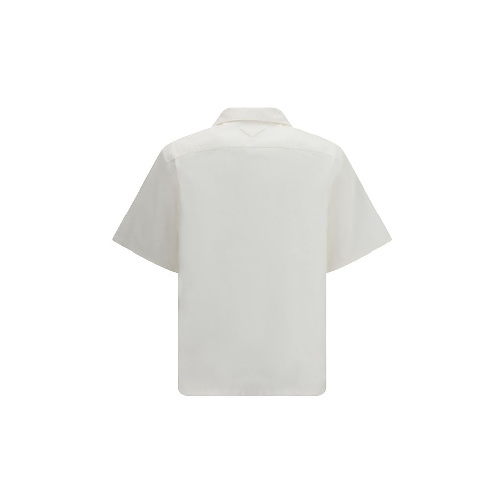 Prada Cotton Nature Print Bowling Shirt - Red &amp; White