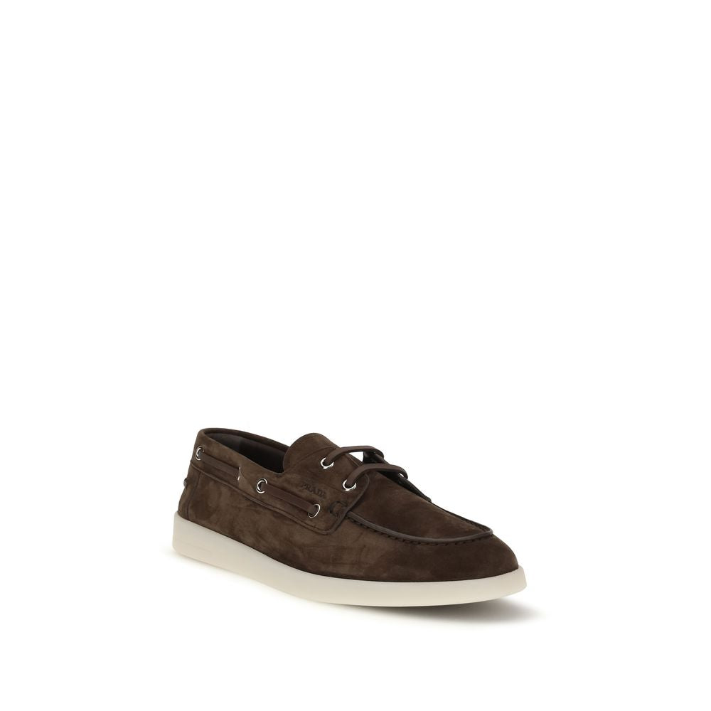 Prada Suede Leather Boat Shoes
