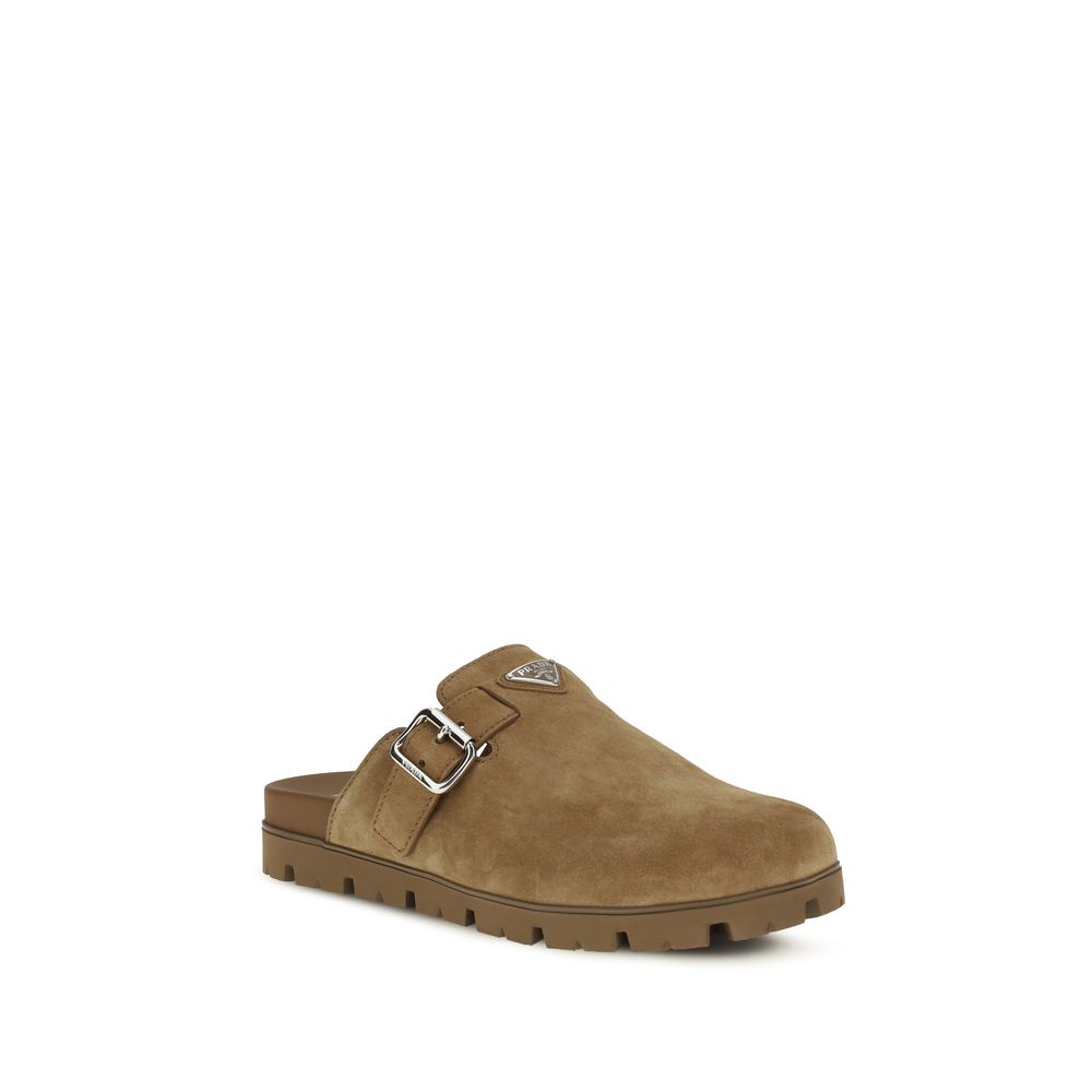 Prada Suede Leather Mules