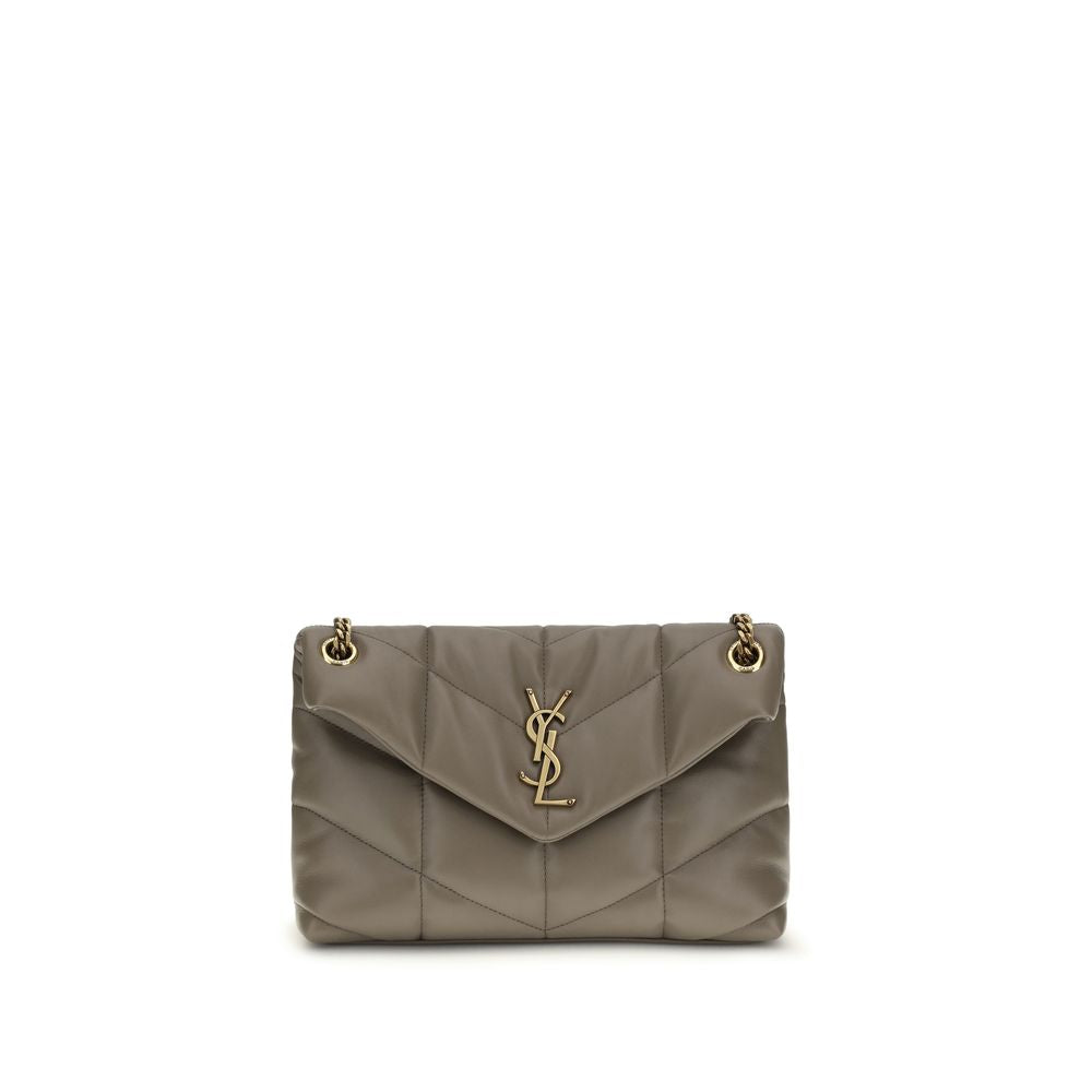 Saint Laurent Small Loulou Puffer Shoulder Bag - Gray/Grey