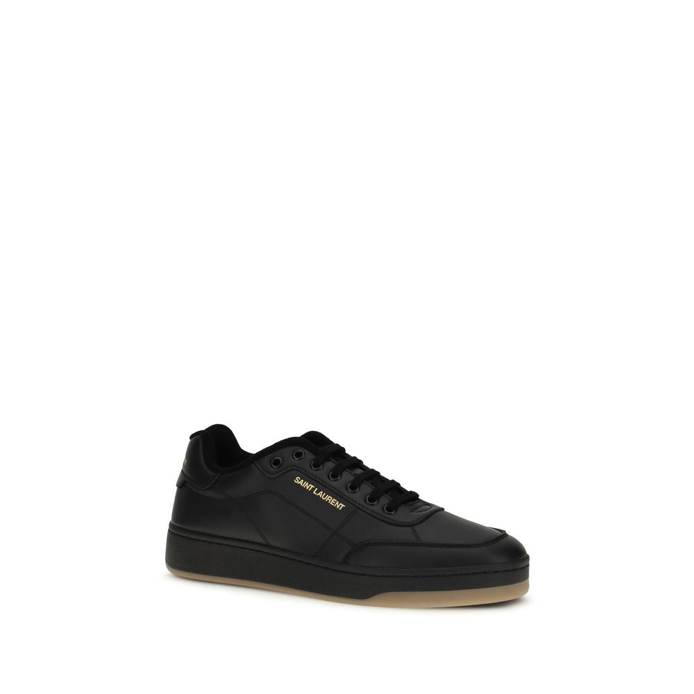 Saint Laurent SL/61 Leather Low Top Sneakers - Black