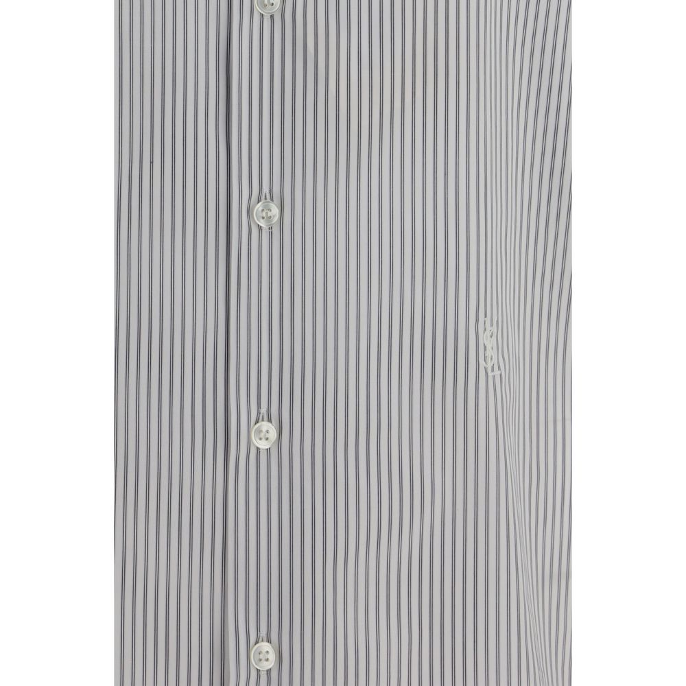 Saint Laurent Longline Striped Collar Shirt
