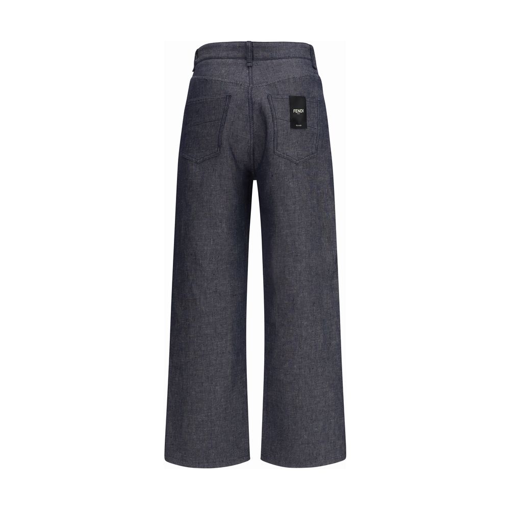 Fendi Relaxed Fit Linen-Denim Jeans