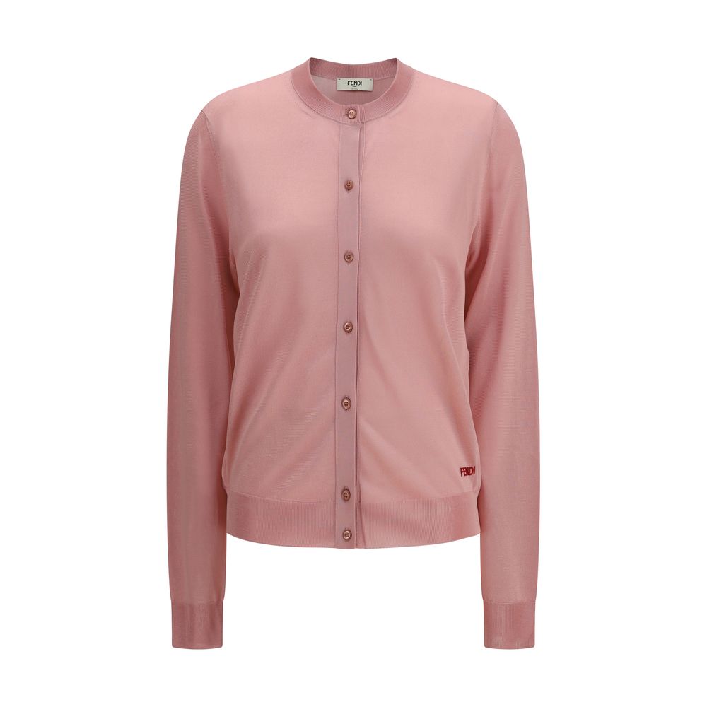 Fendi Logo Cardigan - Soft Pink