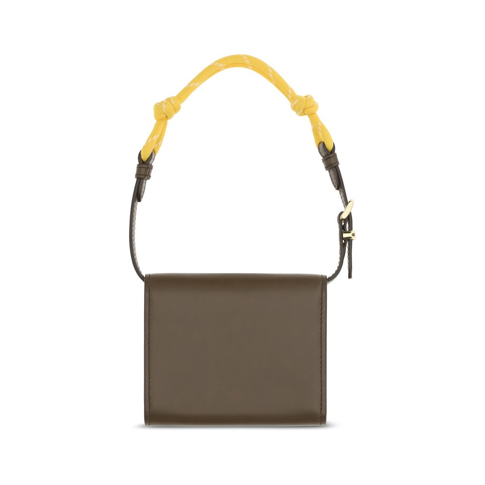 Miu Miu Leather Wallet With Rope Strap - Brown