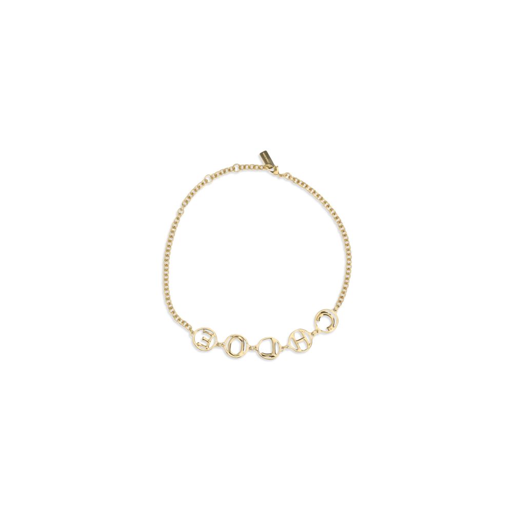 Chloé Logo Lettering Script Choker Necklace - Gold