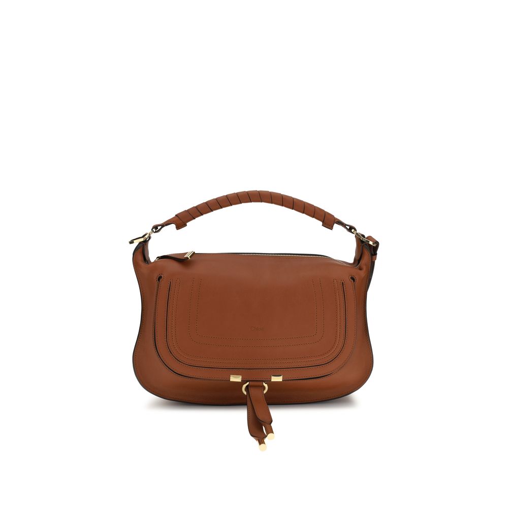 Chloé Marcie Small Leather Shoulder Bag - Cognac Brown