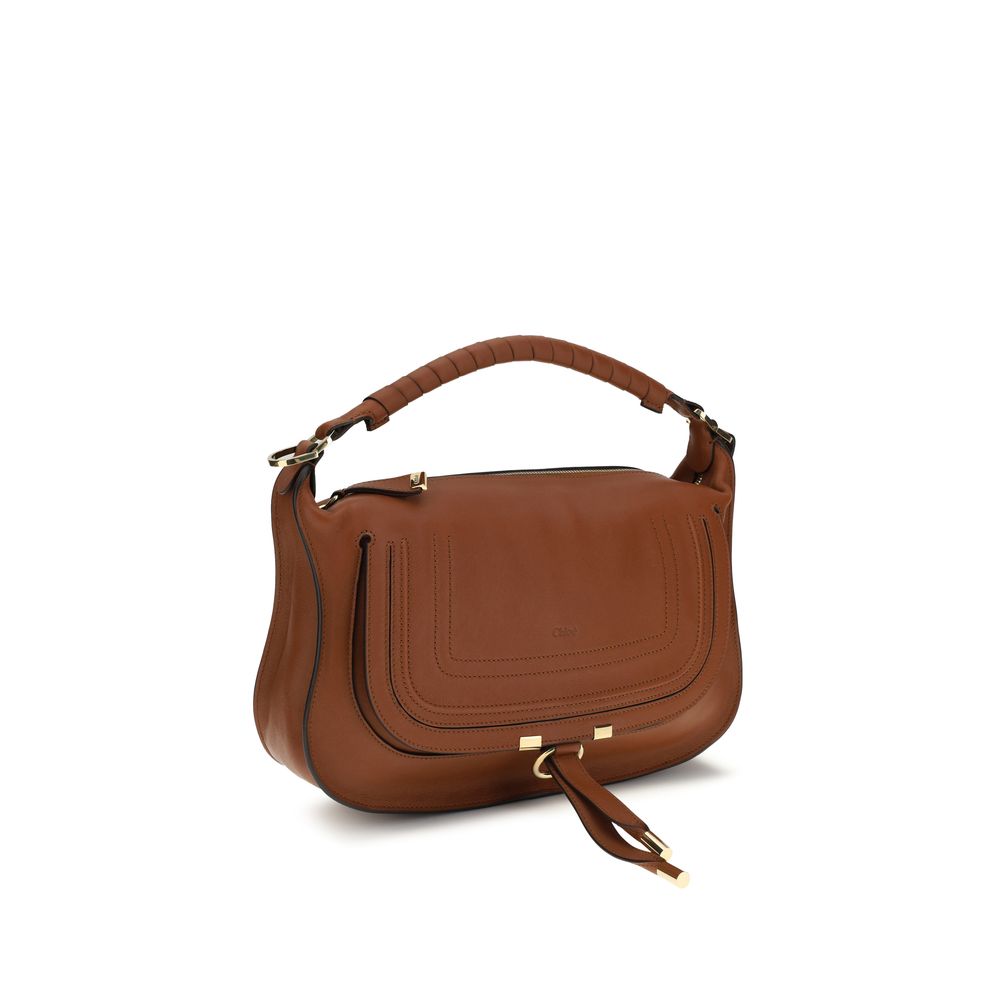 Chloé Marcie Small Leather Shoulder Bag - Cognac Brown