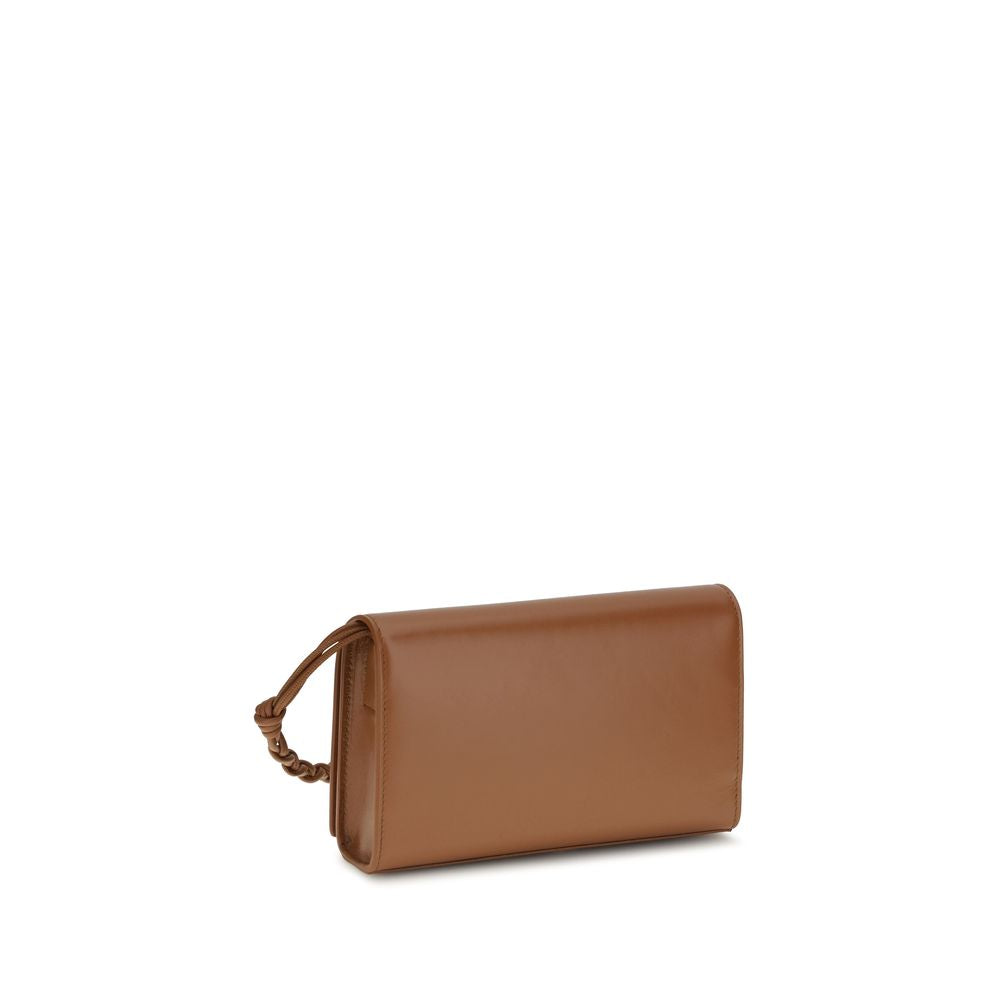 Jil Sander Crossbody Tangle Wallet With Strap - Tan Brown