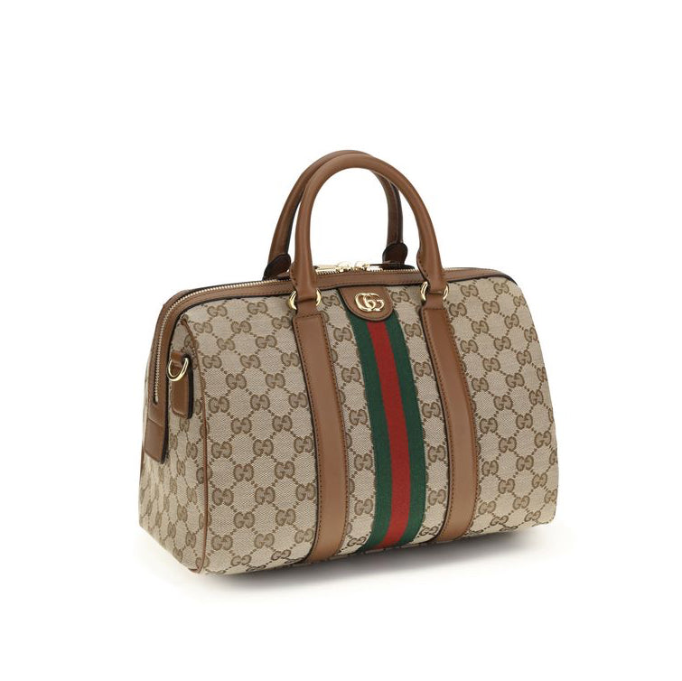 Gucci Ophidia Medium Boston Bag - Beige