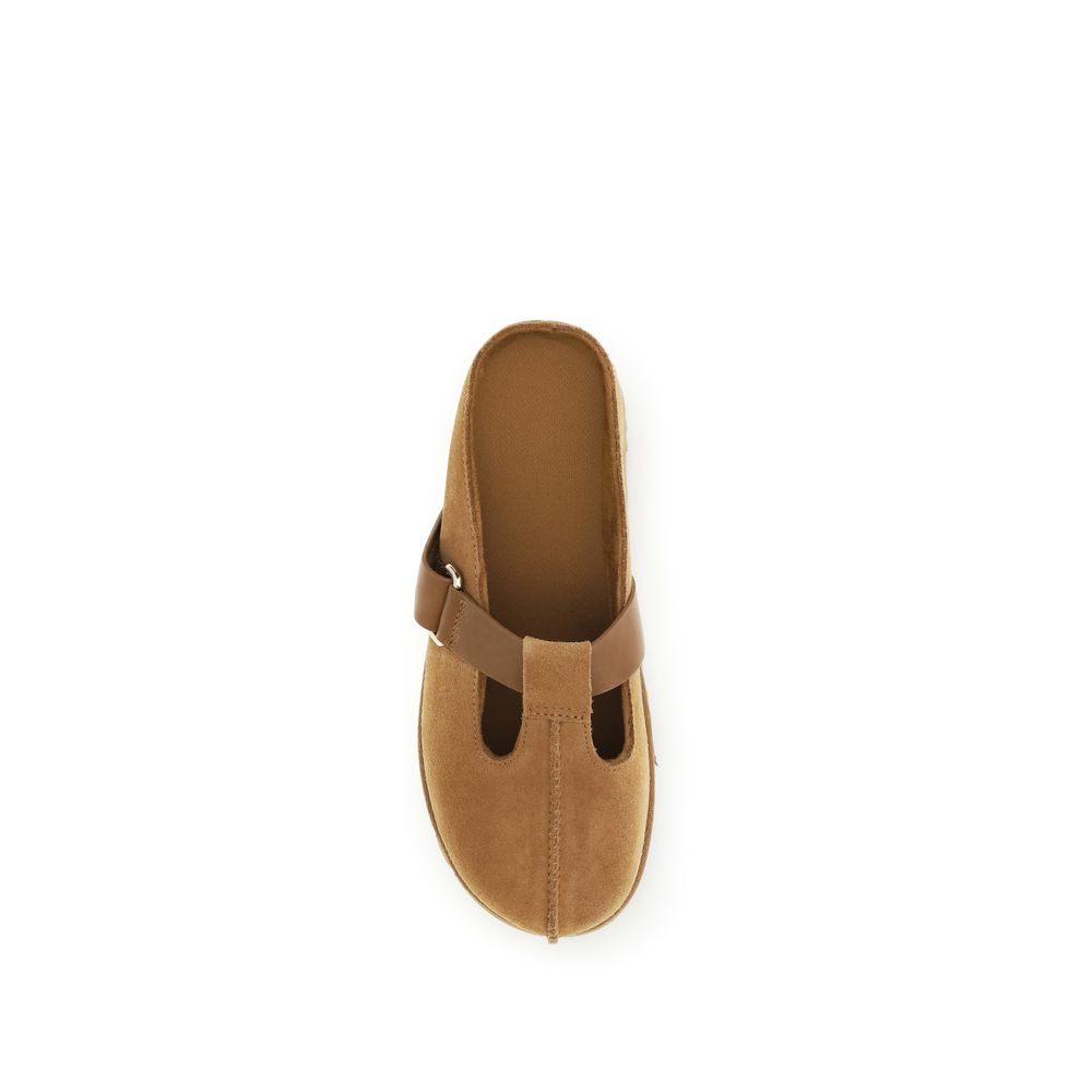 UGG Goldenstar Leather Platform Clog &amp; Mules - Tan Brown