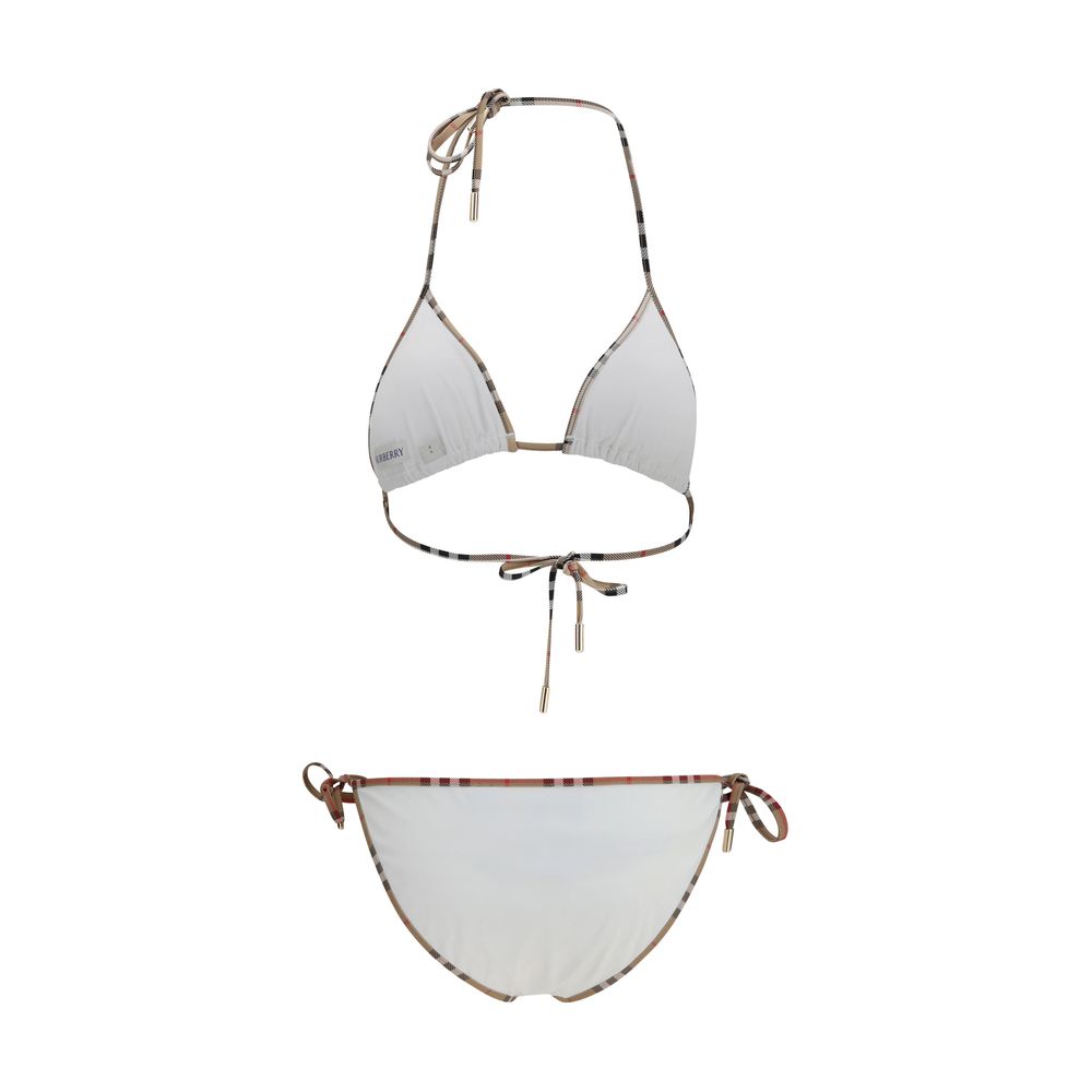 Burberry Checkered Trim Bikini Swimsuit Set