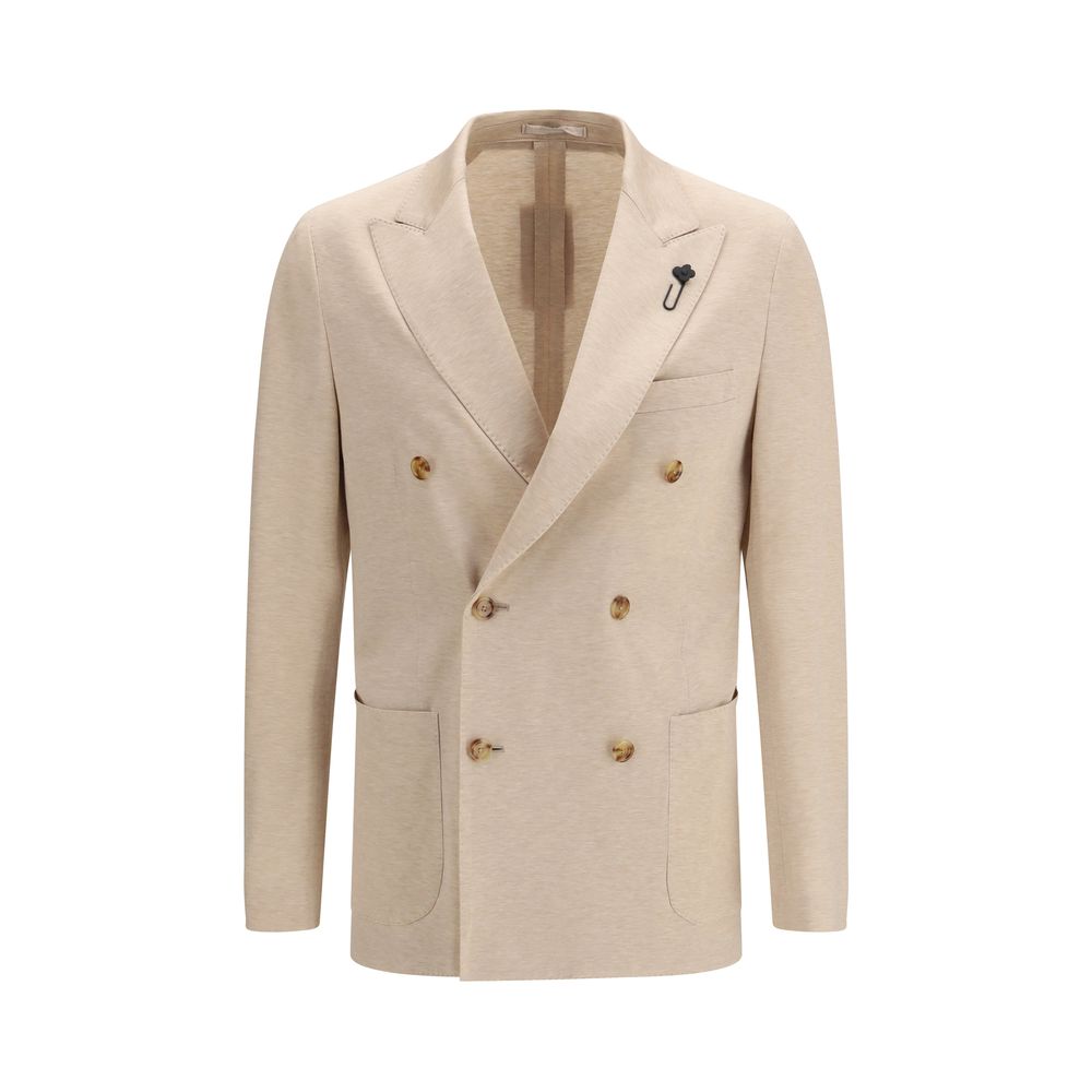 Lardini Double-Breasted Blazer - Beige