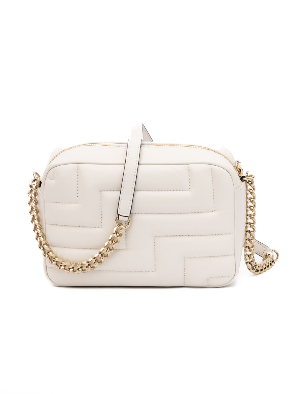 Jimmy Choo Leather Avenue Camera Crossbody Bag - White