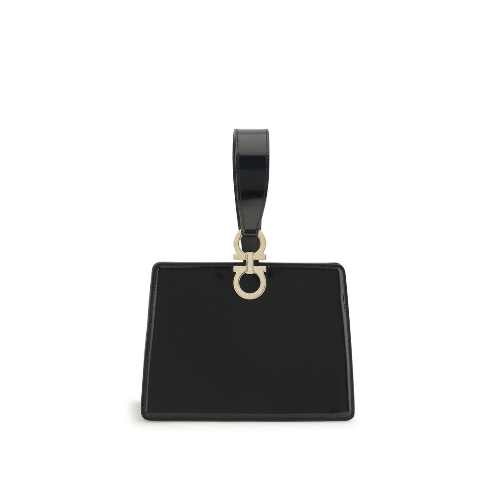 Ferragamo Leather Gancini Mini Clutch Bag - Black