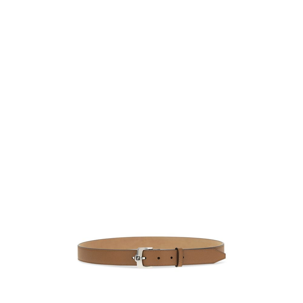 Fendi FF Leather Belt - Tan