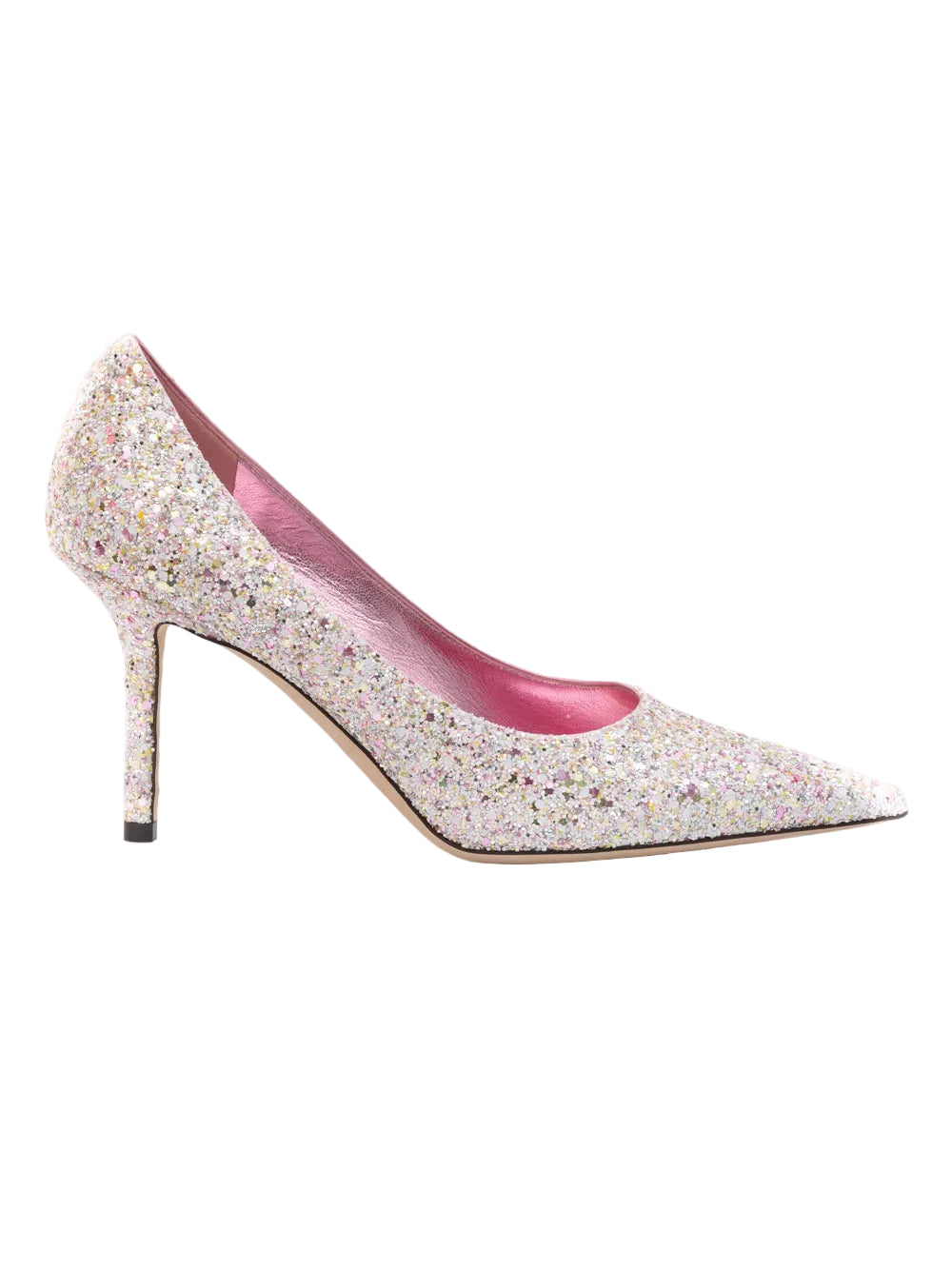 Jimmy Choo Love 85 Glitter Pumps - Pink & White