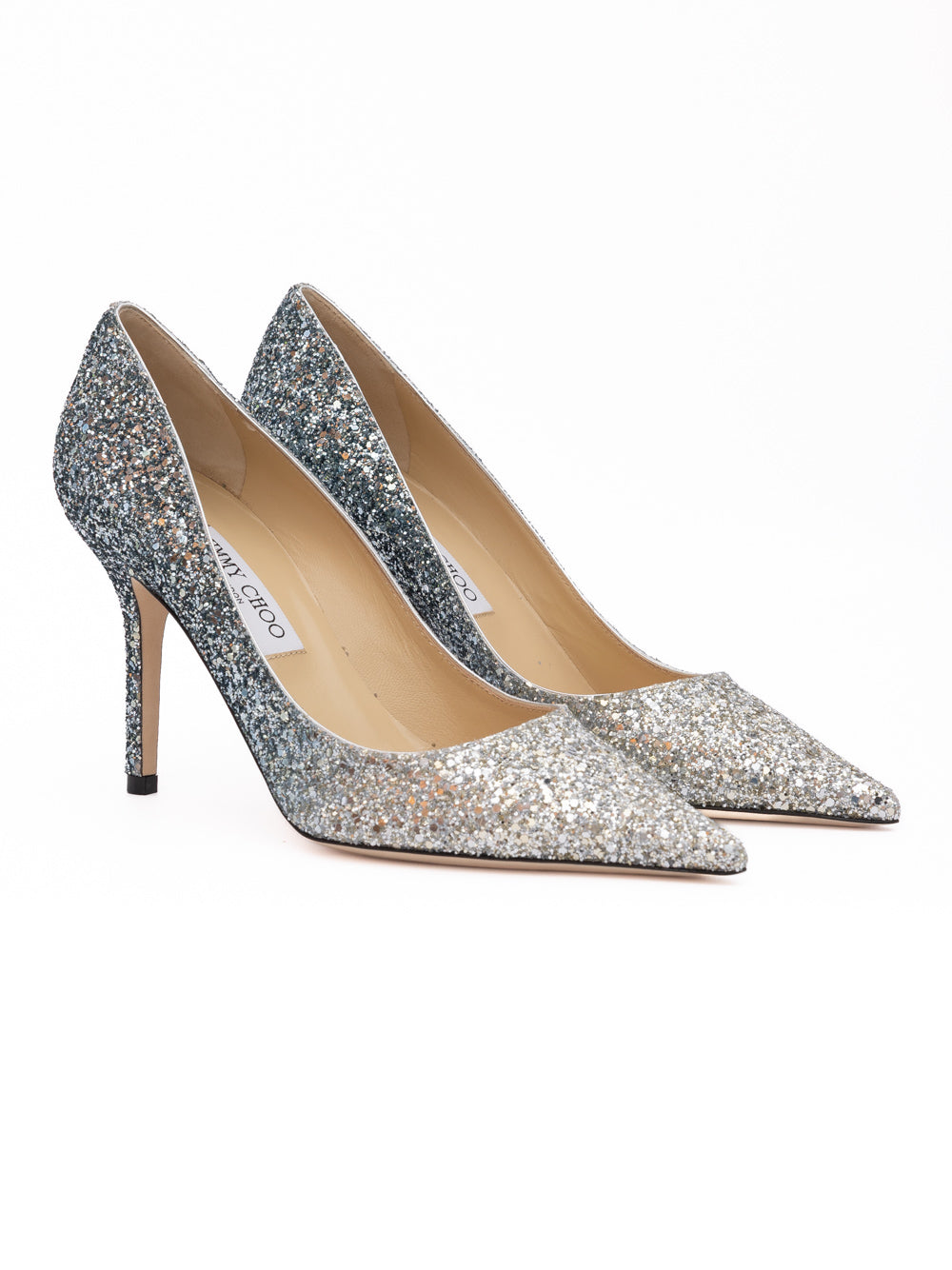 Jimmy Choo Agnes Glitter Pumps - Silver