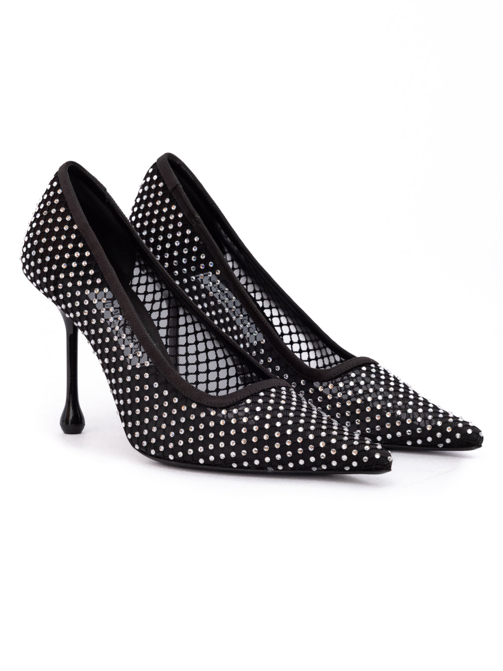 Jimmy Choo Crystal Embellished Mesh Ixia 95 Pumps - Black