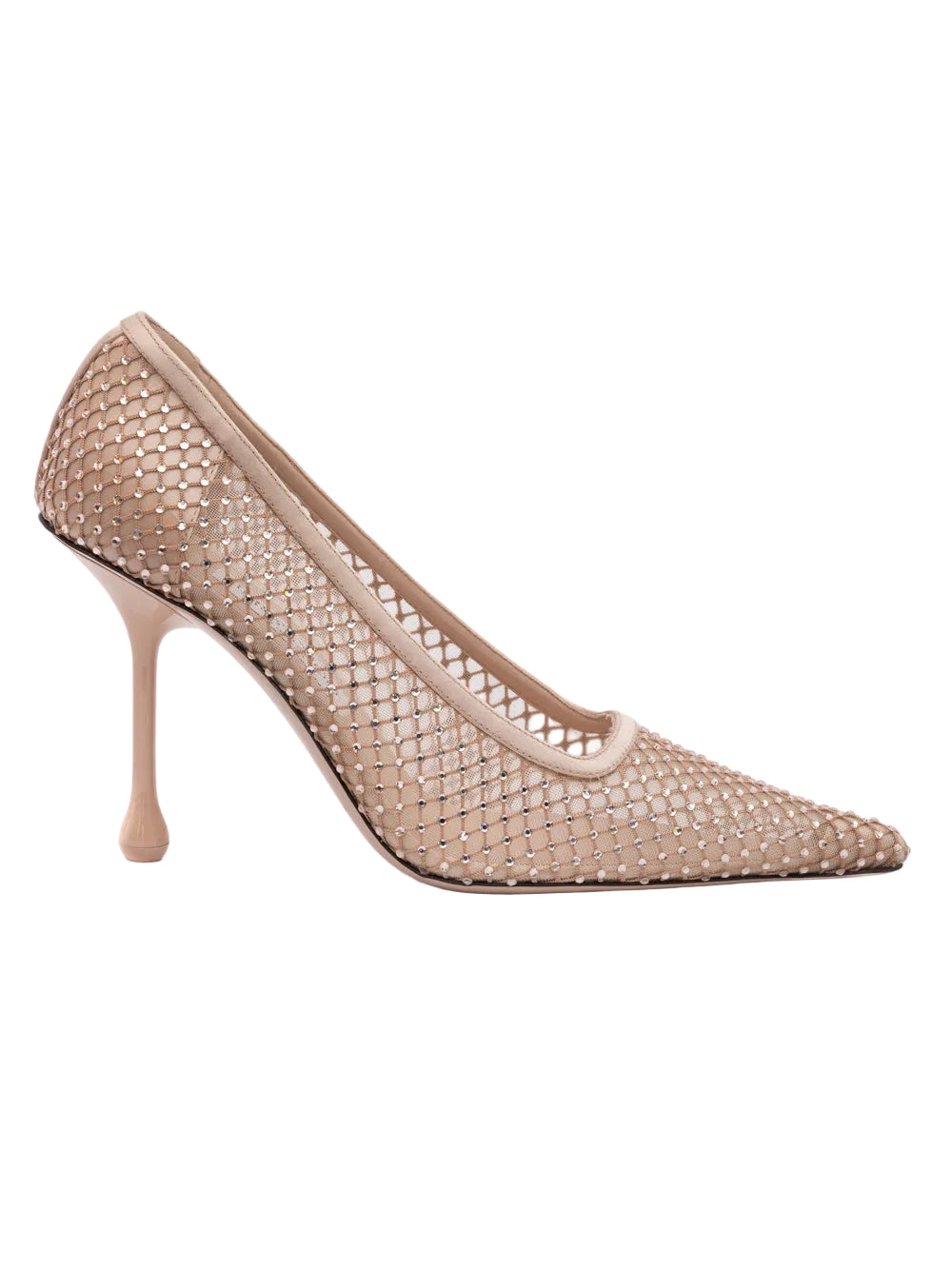 Jimmy Choo Crystal Embellished Mesh Ixia 95 Pumps - Powder Pink