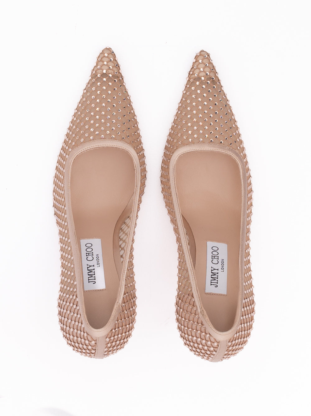 Jimmy Choo Crystal Embellished Mesh Ixia 95 Pumps