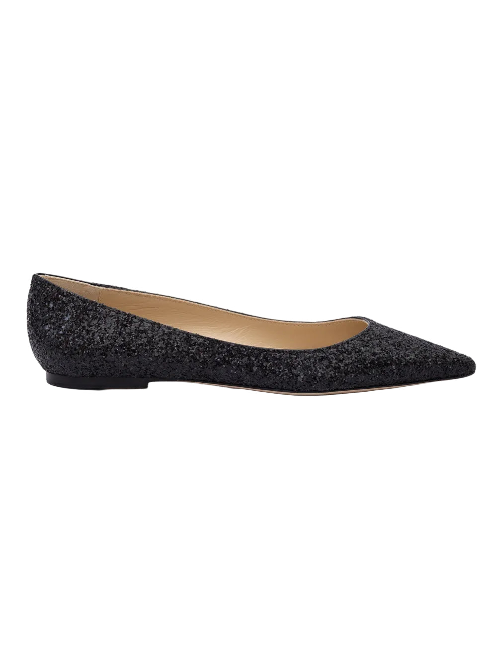 Jimmy Choo Alina Pointed Toe Ballet Flats - Black