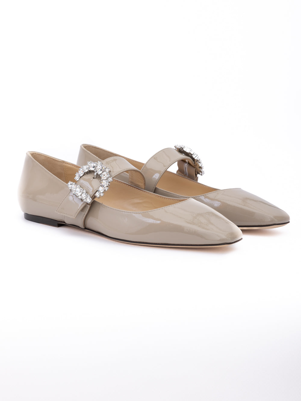 Jimmy Choo Cheri Mary Janes - Taupe Gray/Grey
