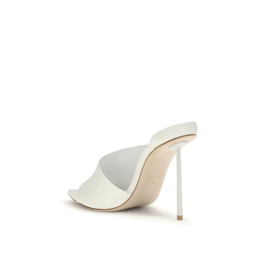 LE SILLA Futura Leather Stiletto Heel Sandals - White