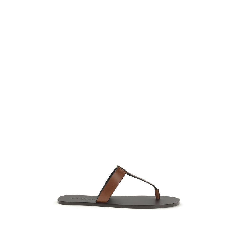 Saint Laurent Cassandre T-Bar Flat Sandals