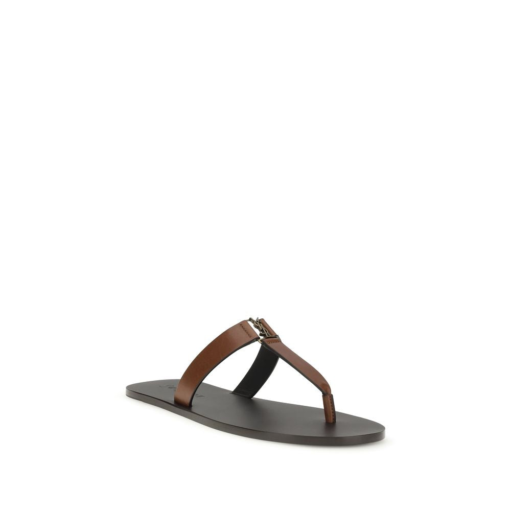 Saint Laurent Cassandre T-Bar Flat Sandals