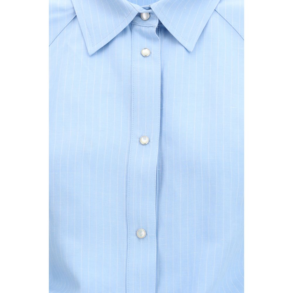 Jacob Cohen Cropped Short Sleeve Shirt - Light Blue