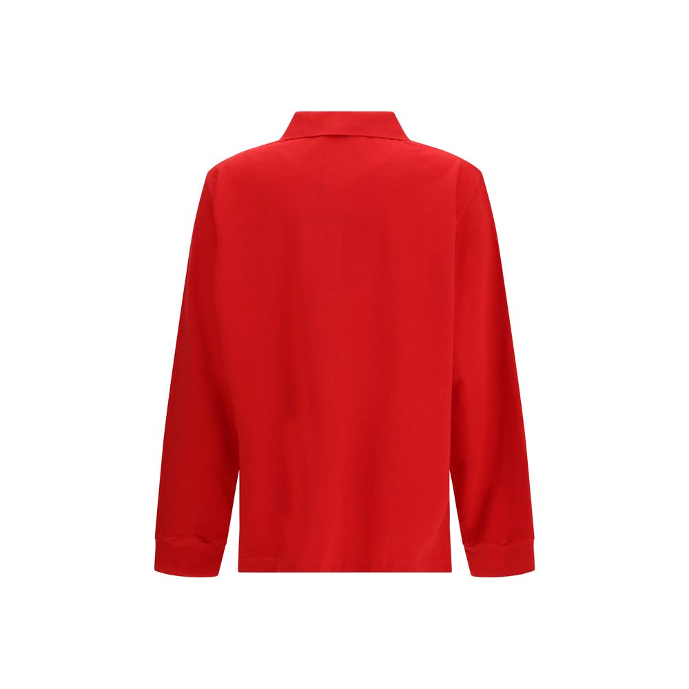 Prada Long Sleeve Polo Shirt - Red