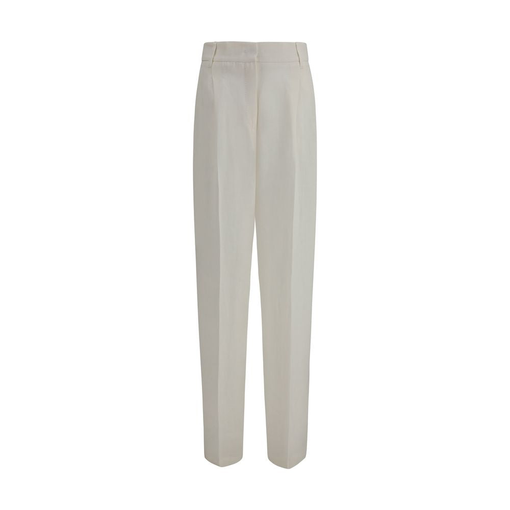 Max Mara Linen Tapered Pants - White